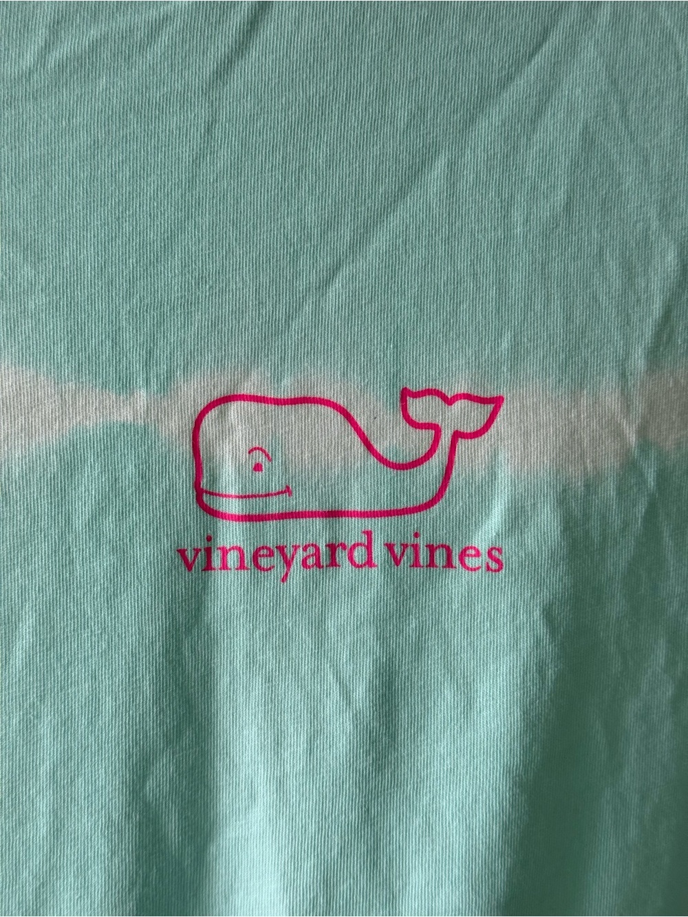 Vineyard Vines Light Blue Tie-Dye Long Sleeve Tee with Pink Whale - Picture 4 of 7
